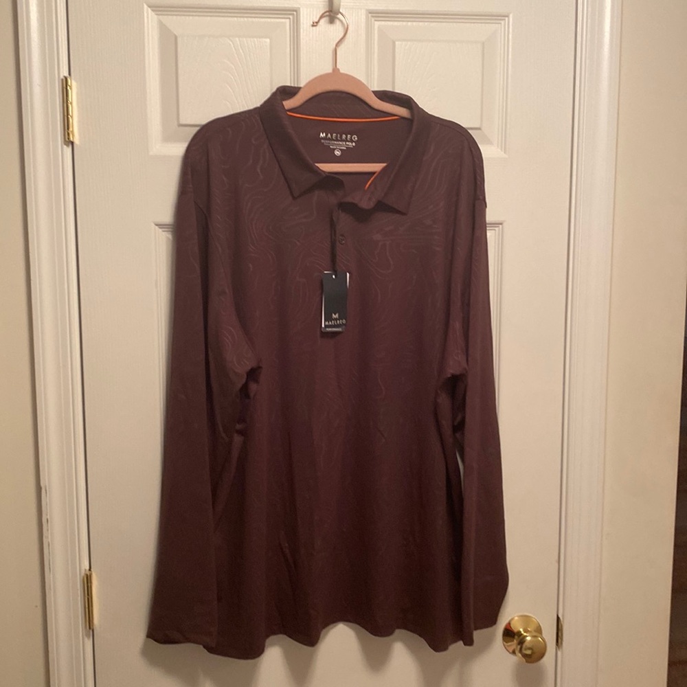 Brand New Dark Brown Maelreg Performance Polo…size 3XL